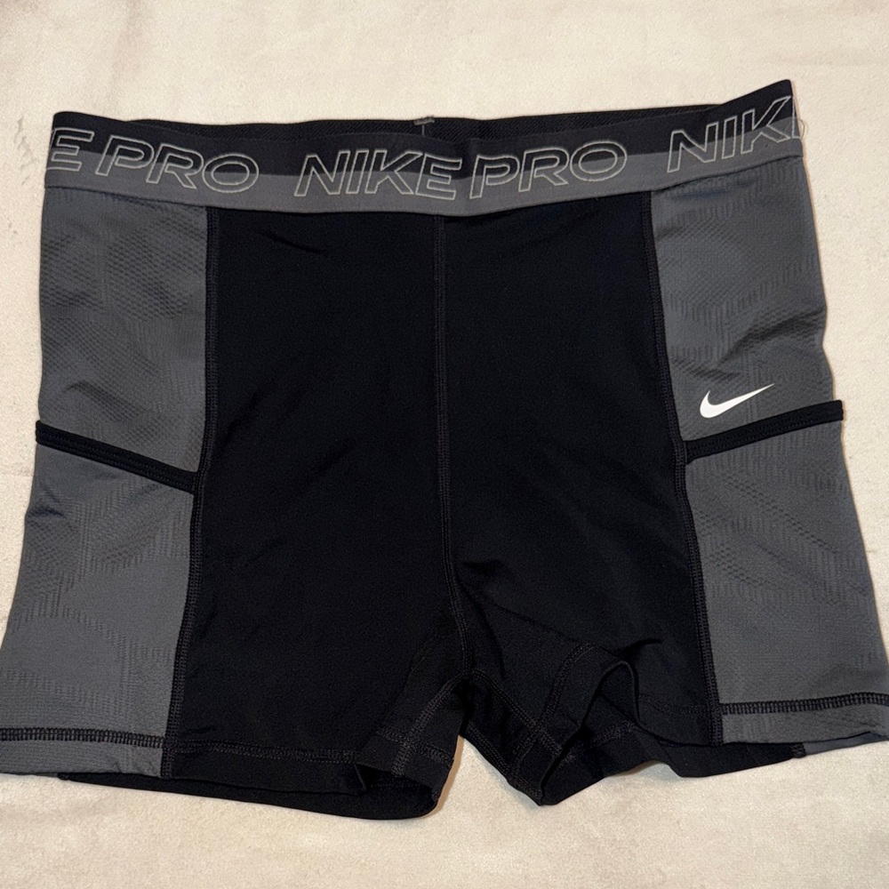 Nike Pro Black and Gray Performance Shorts